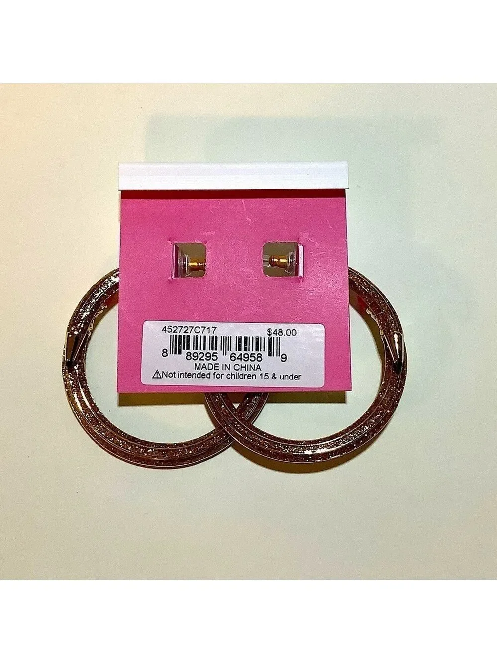 Betsey Johnson Round Pencil Gold Shimmer Earrings New